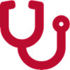 Rotes Stethoskop-Symbol