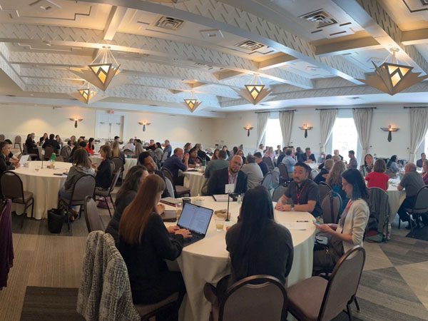 People in gathering hall.