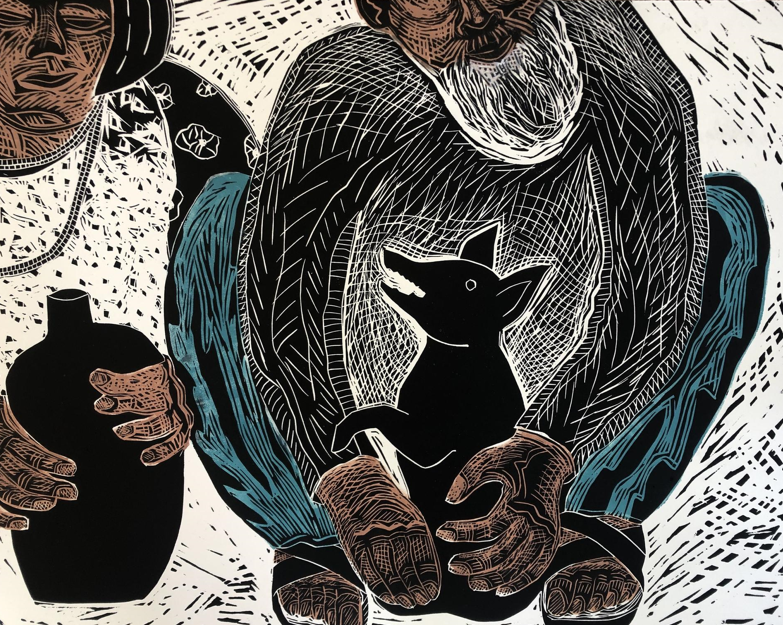  Julianne Kirwin “Maria Martinez, Francisco Toledo with Xoloitzcuintli”