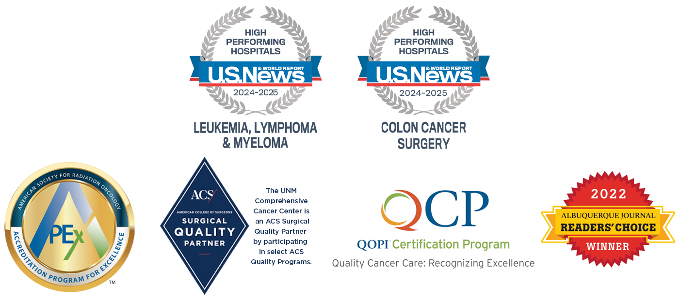 Accreditation seals earned by the UNM Comprehensive Cancer Center