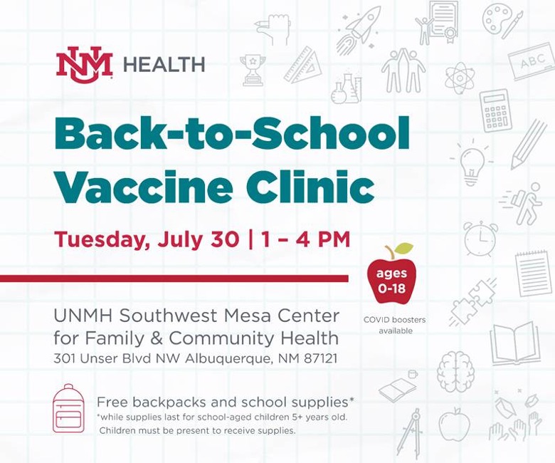 Back to school vaccine poster.