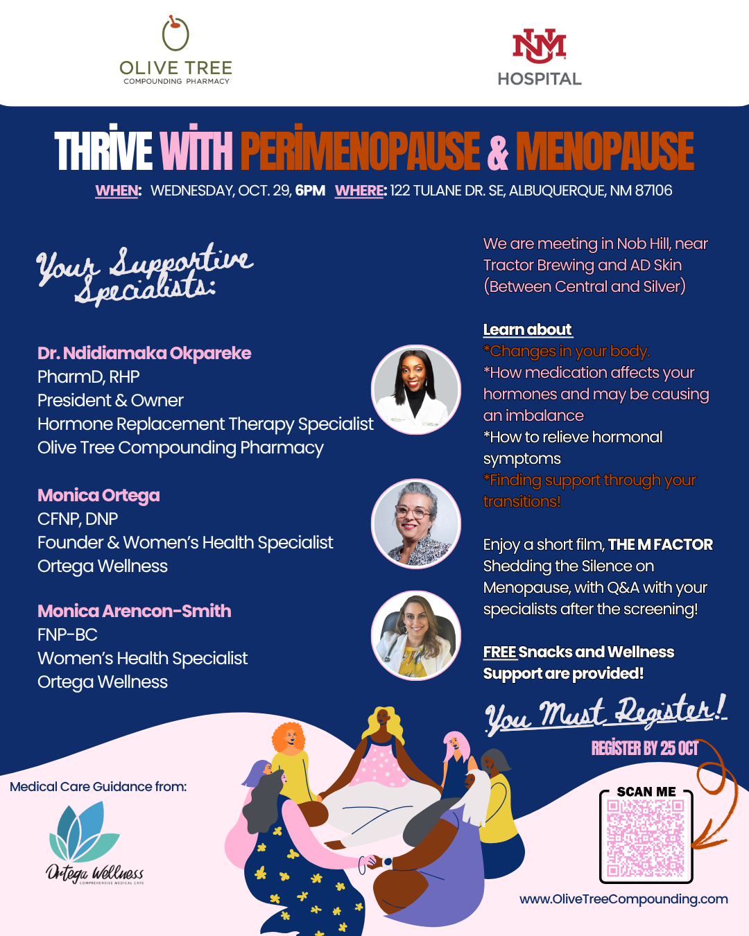 Flyer for Thrive Menopause event, details listed in the text above