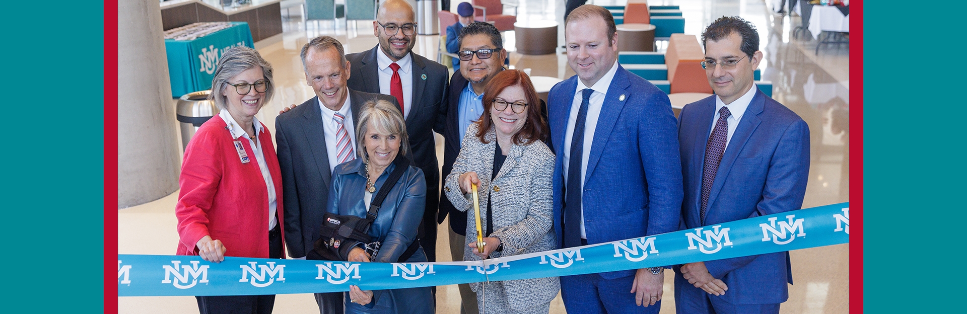 President Stokes, Governor Lujan-Grisham cut the ribbon of UNM's critical care tower with UNM Regents