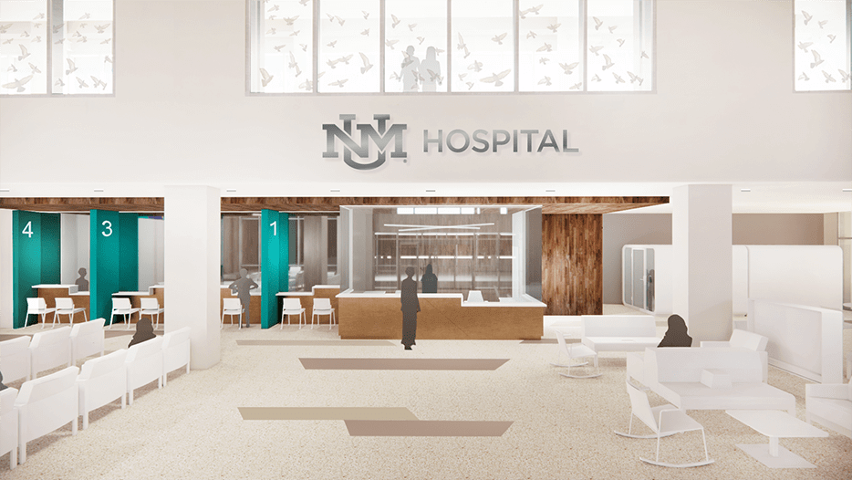 Lower level render of UNMH CCT.
