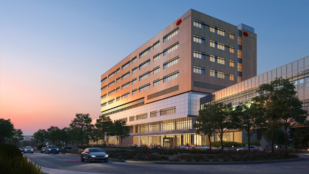 Exterior of UNM Hospital Tower