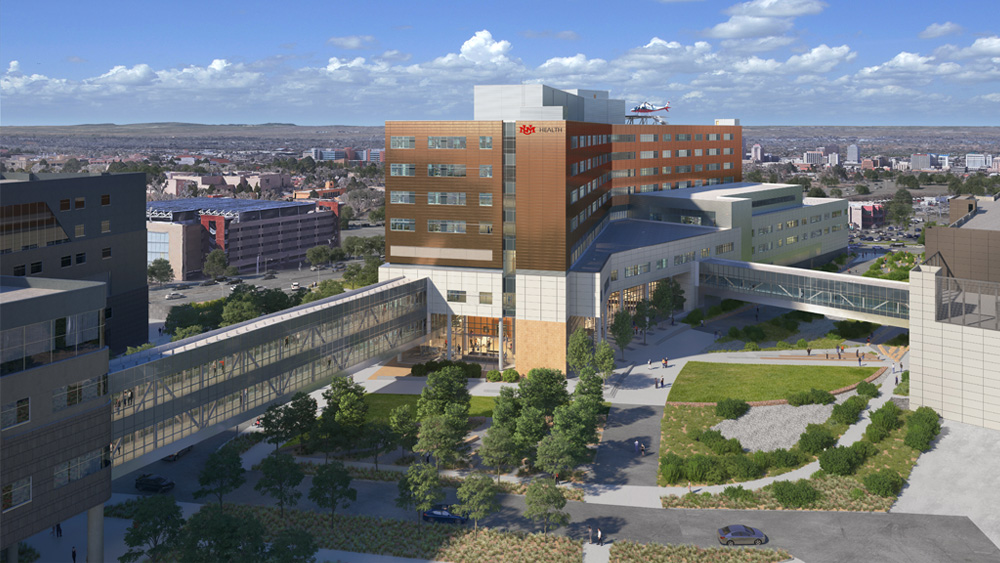 Exterior of UNM Hospital Tower