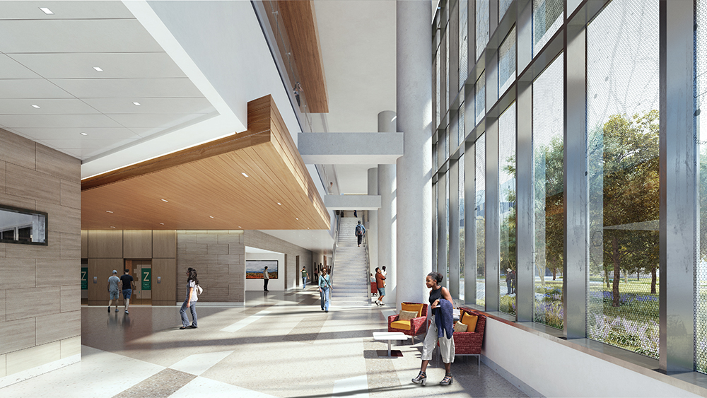 Interior of UNM Hospital tower