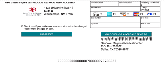 unmsrmc billing statement sample