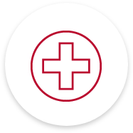 Icono de cruz de emergencia.