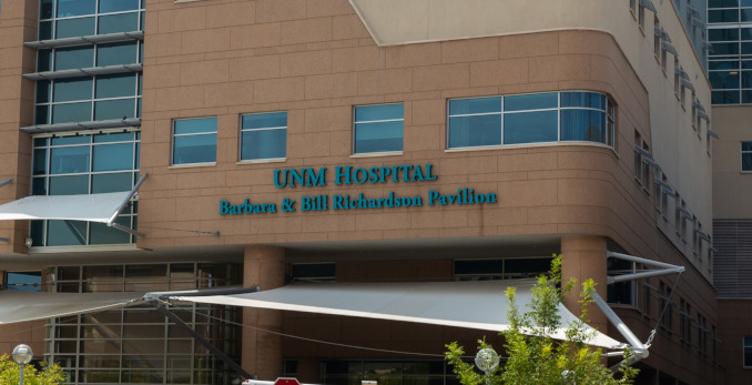 Exterior of UNM Hospital - Barbara & Bill Richardson Pavillion.