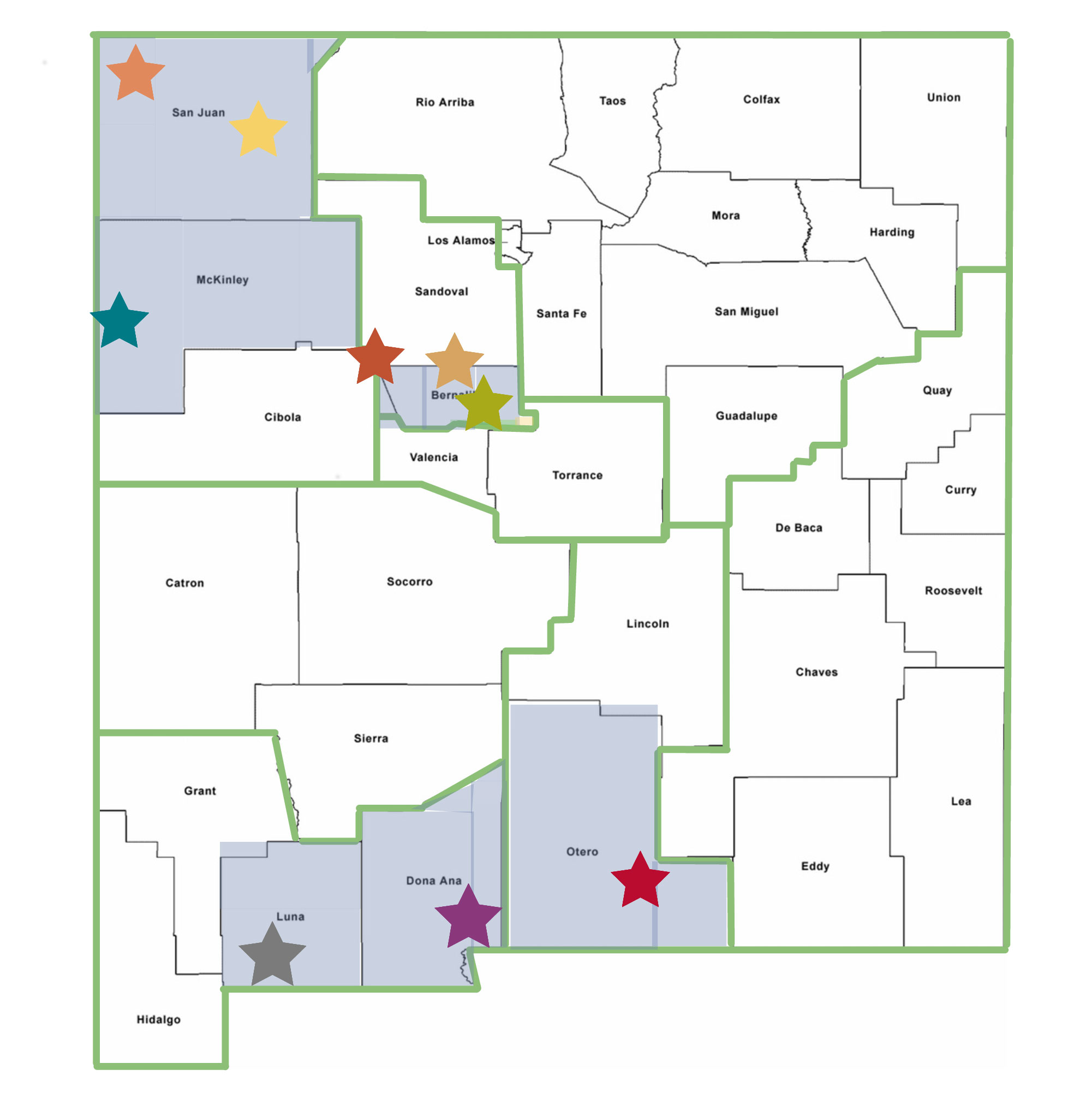 Project SEARCH County Site Map