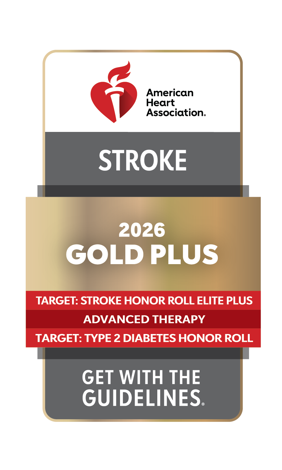 AHA Stroke Gold Plus Badge 2026