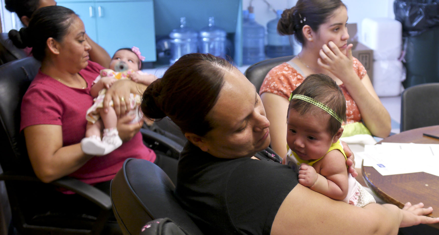 New mothers at a meeting