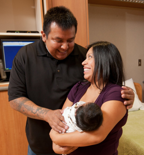 Parents with their newborn